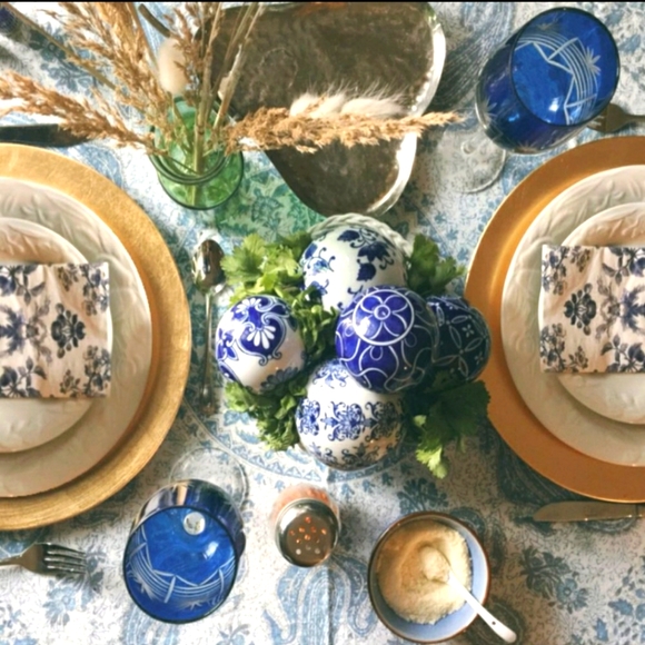 home sense Other - 💖💖 Set of 5 Decorative Blue and White Balls Unique Ceramic Bowl Fillers